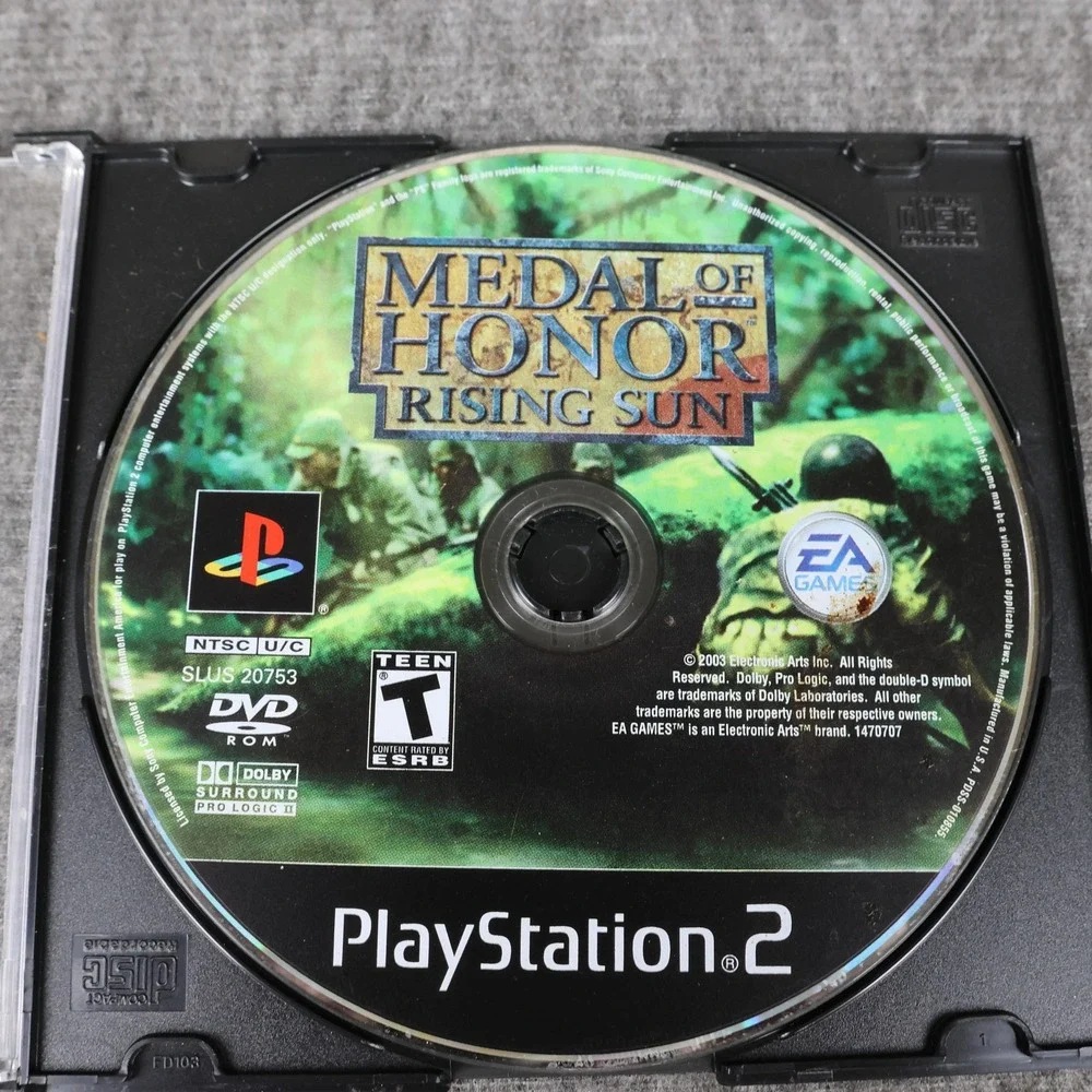 Medal Of Honor Rising Sun Sony PlayStation 2 PS2 Game Disc Only T EA NTSC 2003